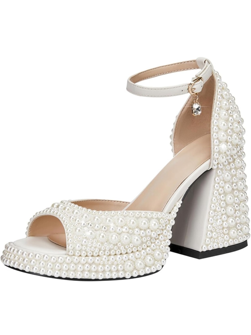 Pearl White Bridal Heels 3.75” platform heel Size 9 - Picture 8 of 8